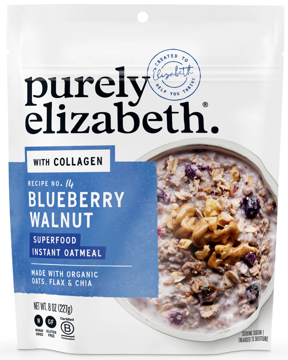 Blueberry Walnut Superfood Oatmeal Pouch with Collagen - Image 6