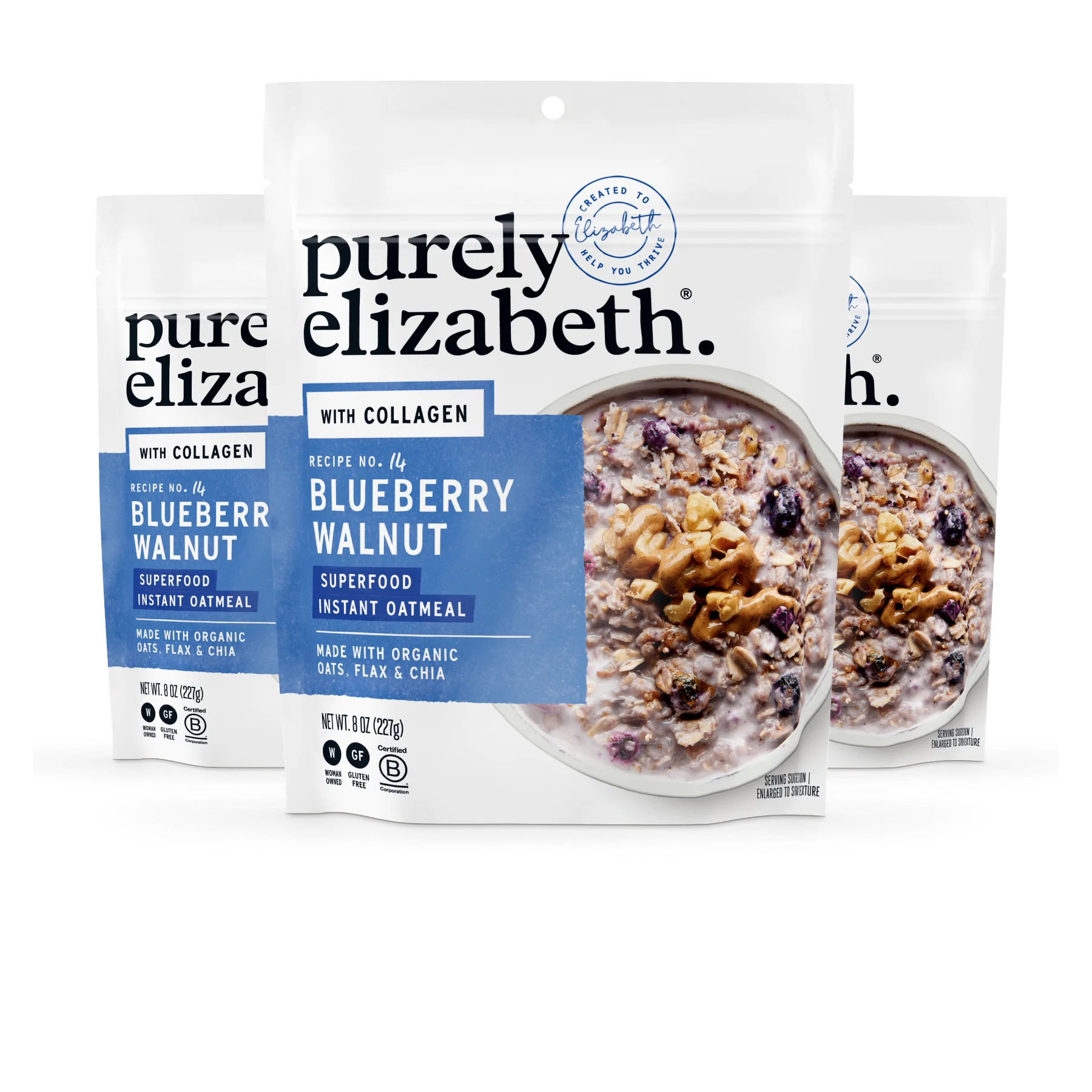 Blueberry Walnut Superfood Oatmeal Pouch with Collagen - Image 7